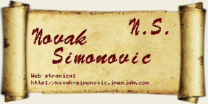 Novak Simonović vizit kartica